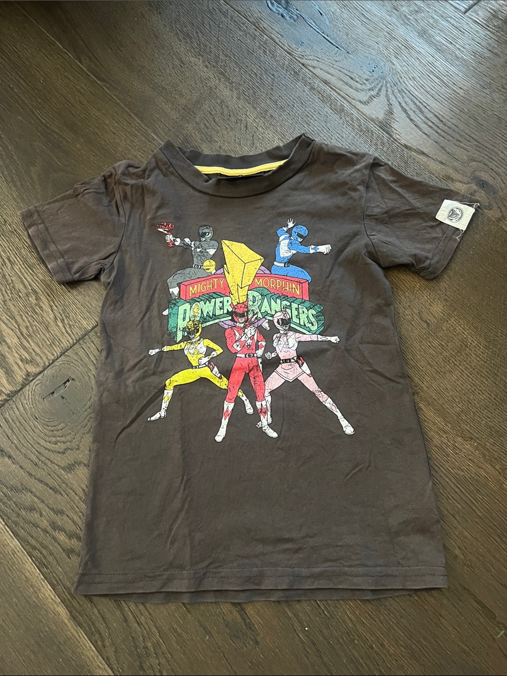 Cotton On Power Rangers Kids Black T‑Shirt Costume Top